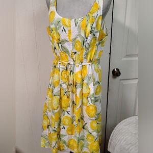 Pappagallo Dress Size 18 Lemon Print Novelty Vacation Statement Feminine